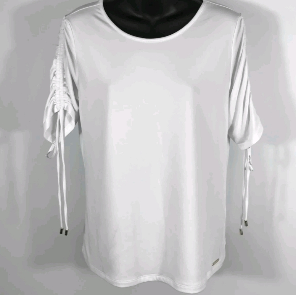 Calvin Klein white short sleeve pull over blouse